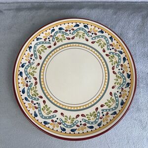 Bobby Flay Sevilla Dinner Plate 10 3/4" Red Trim Discontinued NEW